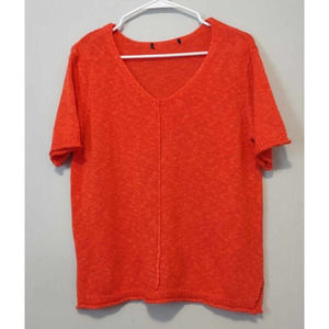 United States Women's Coral Short Sleeve Sweater Size L/XL? See Measurements